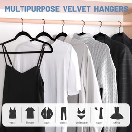 HOUSE DAY Black Velvet Hangers 120 Pack, Velvet Clothes Hangers Non Slip Felt Hangers, Heavy Duty Coat Hangers for Closet, Ultra Slim Hangers Black Hangers Space Saving Hangers for Suits, Shirt