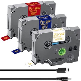 Acmerota Ribbon Label Tape for Brother P-Touch TZe-R234 TZe-RN34 TZe-RW34 12mm 4mm for PTouch Label Maker PT-H200 PT-1000 1005 D210 E110 GL-H105 PT-D215e PT-D210 PT-H100 PTD400AD PT-P700 PTD600