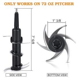 Ninja Blender Blade Replacement, 6 Blade Replacement for Ninja 72 oz Pitcher BL660C BL740 BL642 BL500C