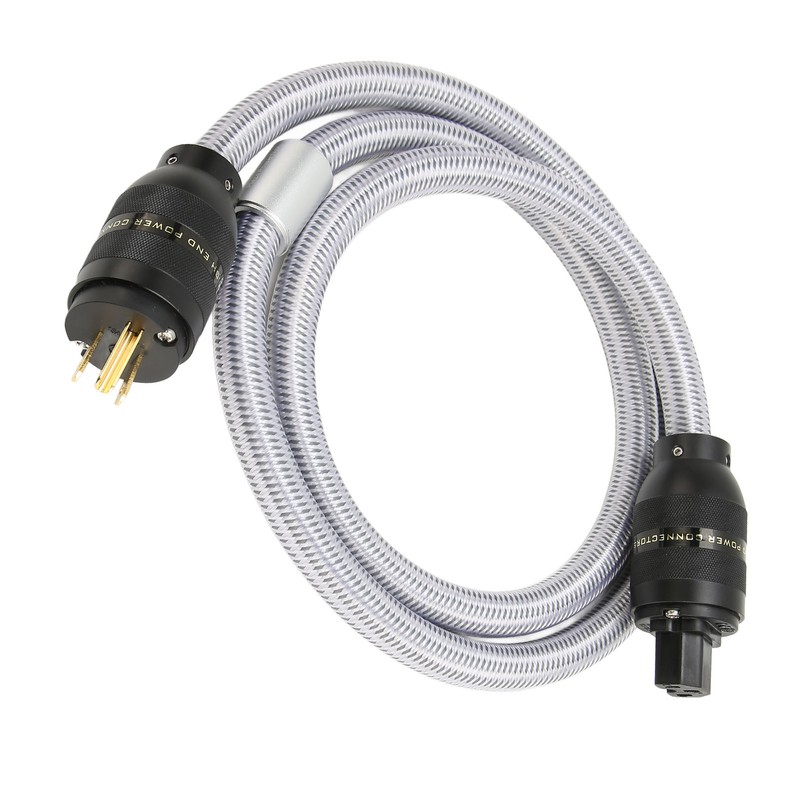 HiFi Power Cable Pure Copper Gold Plated Double Shielding Audiophile