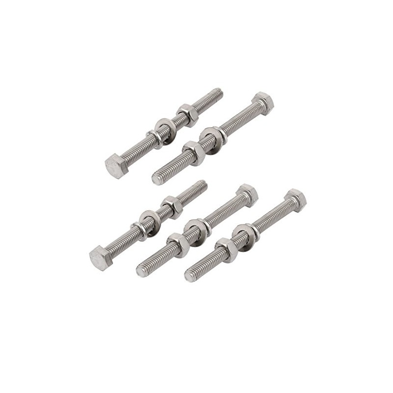 sourcingmap 5 Set M8x100mm 316 Stainless Steel Hex Bolts w