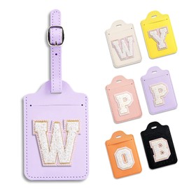 Anntry Luggage Tag, Suitcase Tag with Address Label, PU Leather Travel Suitcase Tags, Name Plate ID Label for Business Trip, Air Travel, Couples, Wedding, Travel Gift