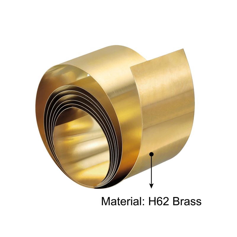 sourcing map Brass Sheet Roll, 2000mm x 30mm x 0.2mm
