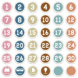 BIZIBAFF 36PCS Line Up Spots for Floor 4" Boho Classroom Floor Stickers Number Spot Markers Sticker Decals Line up Dots for Kindergarten Preschool Supplies