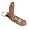 PU Tan Leather Blank Photo Fob Keyring Picture Keychain Frame