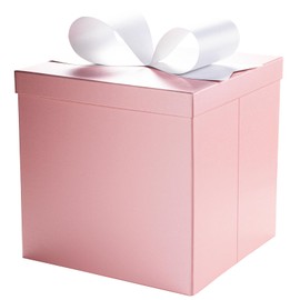 LaRibbons Large Gift Boxes with Lids,10x10x10 Inches Pink Square Gift Boxes for Gift Christmas Decorative, Xmas, Present, Storage