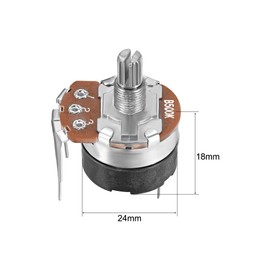 uxcell WH138 Potentiometer with Switch 500K Ohm Variable Resistors Single Turn Rotary Carbon Film Taper 2pcs