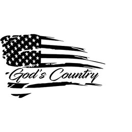 God's Country Tattered Rustic Distressed American Flag Vehicle Vinyl Decal Sticker