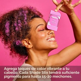 Hally Hair Color de Cabello Temporal, Sombra Stix(Rosa) - 12 Ml Tiza Lavable para Cabello para Niños, Adolescentes y Adultos - Un Día Pop Of Color para Festivales, Eventos Deportivos y Fiestas, Todo T
