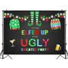 Mocsicka Elfed Up Ugly Sweater Party Backdrop Christmas Ugly Sweater