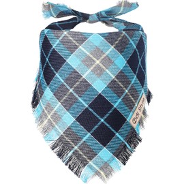 Odi Style Dog Bandanas Large - Dog Accessories for Large Dogs, Plaid Dog Bandana, Handkerchief, Scarf, Gift for Medium Large Breed Boy Girl Dogs Puppies Pets, Blue and Turquoise, One Piece (Teal)