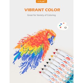 YPLUS 24 Color Markers, Water Based Color Pen for Kids, Quick Drying, Tasteless, Memory, Washable Markers, Non-Toxic Markers
