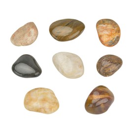 Mr. Fireglass Polished Pebbles Decorative Natural Stones Mixed Aquarium Gravel River Rocks for Potted Plants, 1 inch, 10 Pounds