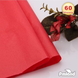 PMLAND Gift Wrapping Tissue Paper - Red Color - 20 Inches x 26 Inches 60 Sheets