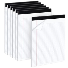 KitchenDine Office Legal Pads | Note Pads For Work | Memo Pads | 8.5 x 11 inches Lined Paper Pad | Narrow Rule 50 Sheets Pads | Set of 6 White Writing pads for Home, School, Teachers, Businesses