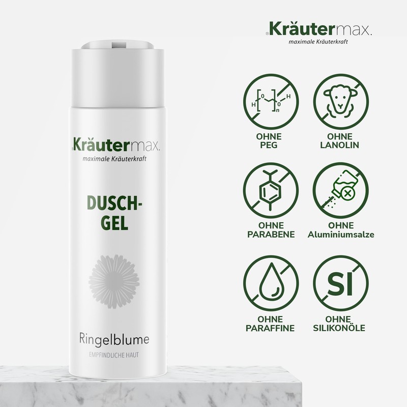 Kräutermax Marigold Shower Gel with Marigold Blossom Extract 1 x