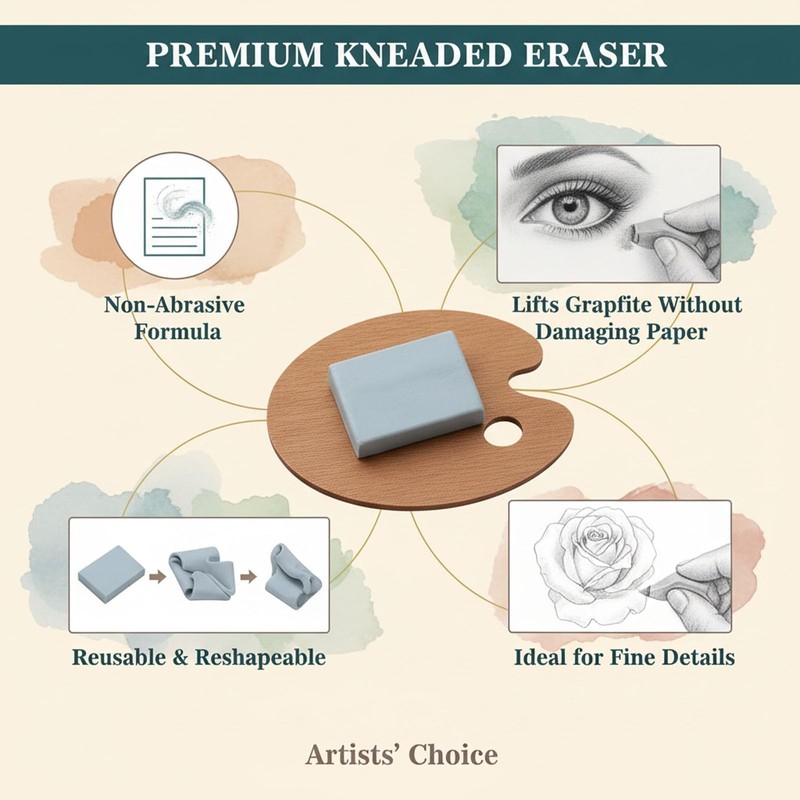 Kneaded Eraser, Putty Rubber Eraser for Artists Sketch Drawing Pencil