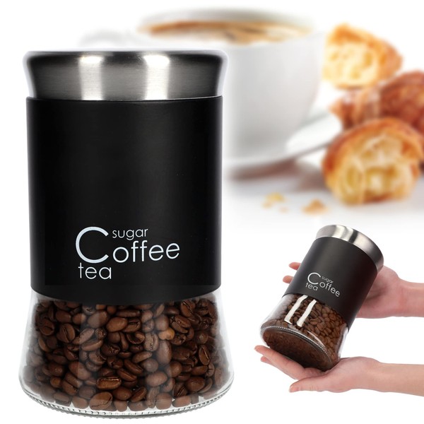 KADAX Glass Container, Container for Coffee, Puff Tea, Coffee Containers,