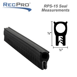 RecPro RV/Truck Cap Window Seal Dual Durometer 7/16" Vertical Bulb Clip-On (50 Feet)