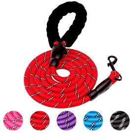 VAMOVISON Heavy Duty Dog Leash with Soft Padded Handle 4/5/6.5/10FT Reflective Rope Dog Leash Comfortable Design Metal Carabiner Clip for Small Medium Large Dogs