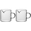 Sizikato 2pcs Transparent Glass Creamer with Handle, 4oz Mini Coffee