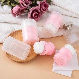 HINZIC 2 Pack Manual Facial Cleansing Brush, 2 in 1 Silicone Double Side Face Scrubber, Skin Friendly Waterproof Soft Bristles Exfoliator Cleanser for Makeup Residues Deep Cleansing