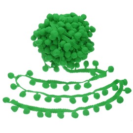 uxcell 10 Yards Pom Pom Trim Ribbon, 1" Wide Fruit Green Pom Pom Ball Fringe Trim Sewing Fringe Fabric Trim Ribbon for DIY Crafts Curtain Clothes Pillow Home Decoration