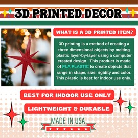 Retro Holiday Christmas Fridge Magnets Mid Century Starburst Atomic Art Refrigerator Kitchen Décor 1960s Retro 50s Home Office MCM Red Green (Green)