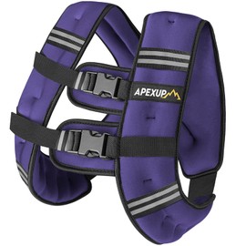 APEXUP Weighted Vest Men 25lbs Weights with Reflective Stripe, Weighted vest for Women Workout Equipment for Strength Training Running (Purple)