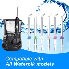 Flosser Replacement Tips for Waterpik Water Flosser, Flosser Refill Heads Replacement Heads for waterpik, Compatible with Waterpik Oral Irrigator & Dental Flosser(6 Classic Jet Tips)