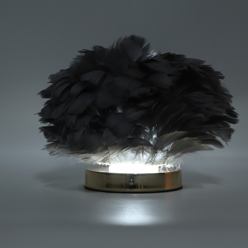Feather Table Lamp Stepless Dimming USB Charging Touch Control LED