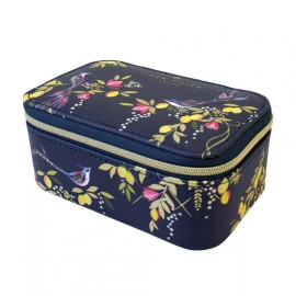 Sara Miller Navy Orchard Birds Travel Jewellery Case Box ORGANIZER