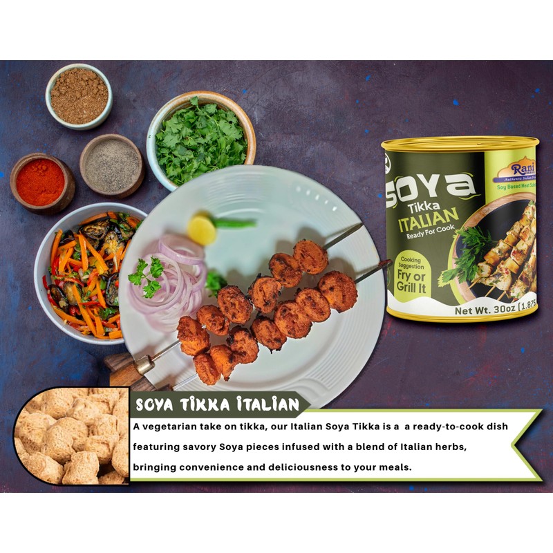 Rani Soya Tikka Italian 30oz (1.875lbs) 850g, Pack of 2,