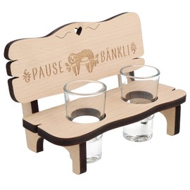 Spruchreif Shot Bench with 2 Glasses Gift for Friends Funny Gift Idea