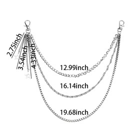 Kilener Jean Pants Chain Y2k Star Waist Chain Goth Multi Layer Chain Belts for Women Men Trousers Skirt Chain Pocket Chain Punk Waist Chain Belt Hip Hop Body Accessories for Women