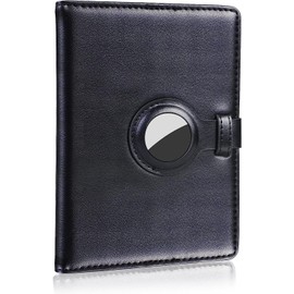 Airtag Passport Holder, Airtag Wallet Passport Holder and Vaccine Card Holder with Airtag for Unisex Adults(Color:C1,Size:21.5 * 14cm), Black, 21.5 * 14cm, Minimalist