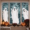 Large Ghost Halloween Window Clings & Mirror Decals, 4 Sheets