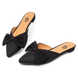 Trary Women's Comfortable Flats - Black Mules for Business Casual & Summer 2023
