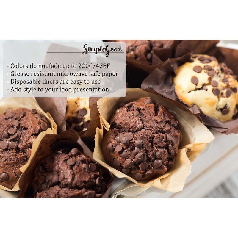 SimpleGood White Lotus Style Baking Cups Medium Size Cupcake Liners