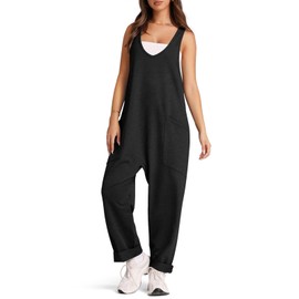 YOKGO Jumpsuits for Women Tank Casual Sleeveless Loose Overalls Wide Leg One Piece Long Pants Romper
