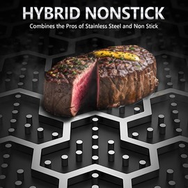 MICHELANGELO Honeycomb Wok Pan with Lid, 12.5 Inch Stainless Steel Woks & Stir-fry Pans with Stay Cool Handle, Flat Bottom Wok with Vertical Lid, Induction Wok, Dishwasher Oven Safe