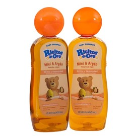Ricitos de Oro Baby Shampoo Cleansing Shampoo with Natural Extract No more tears Hypoallergenic 2Pack of 13.5 FL Oz Bottles., White, Honey, 2 Count, (