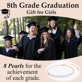 OAVOOK 8th Grade Graduation Gifts for Girls Class of 2025 Grad Gifts Graduation Bracelets for Her 8th Graduate Jewelry for Daughter, Granddaughter