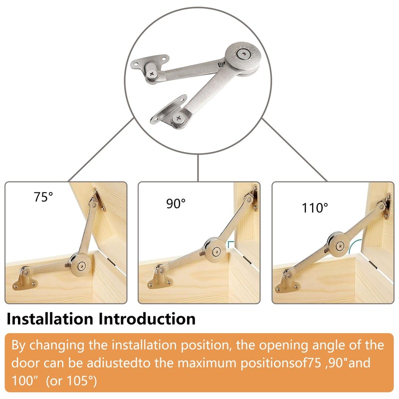 Janety Pack of 2 flap fittings, flap support, lid support