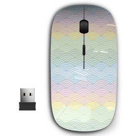 KAWAMOUSE 2.4G Ergonomic Portable USB Wireless Mouse for PC, Laptop, Computer, Notebook with Nano Receiver (Rainbow Wave)