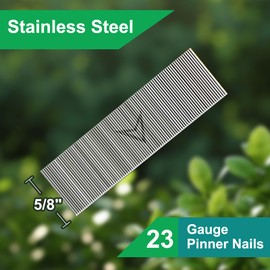 Toicann 23 Gauge Stainless Steel Pinner Nails 9000 pcs Headless Pin Nails for 23 GA Pneumatic or Electric Pinner or Pin nail gun, Ideal for Fine Woodworking or Trim Work (5/8"(9000 pcs))