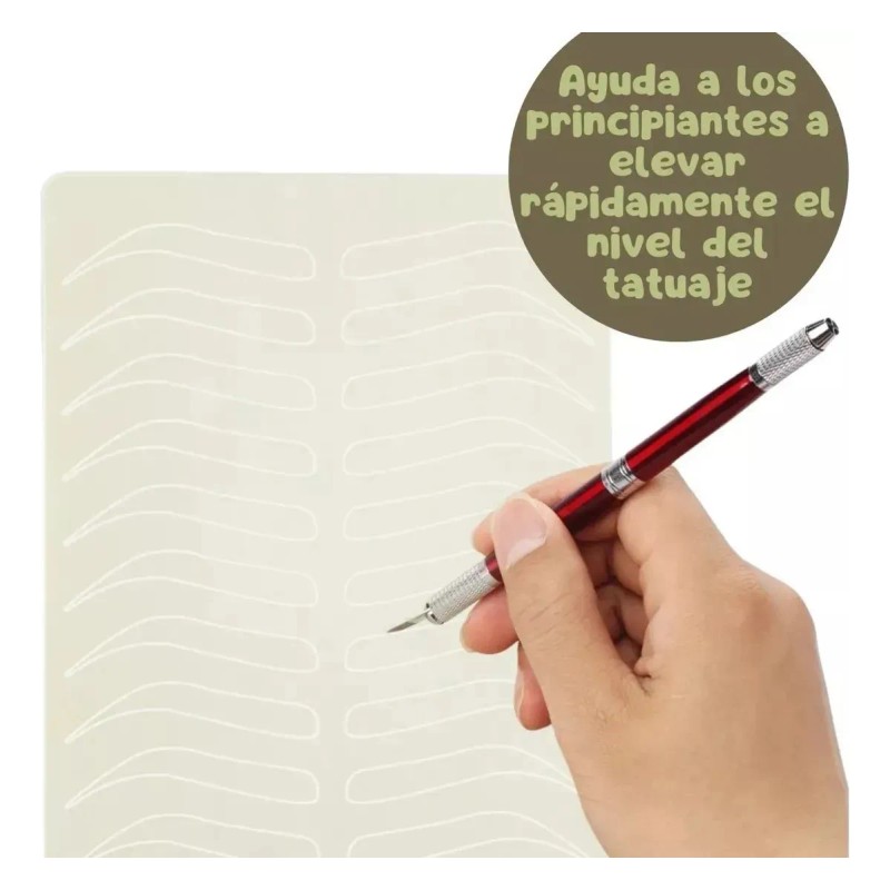 Piel Sintética Práctica Microblading Diseño Ceja Sin Tinta 6