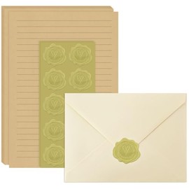 Juego de papelería, sobres de terciopelo premium de 4 x 6 pulgadas, 14 piezas con 28 papeles de papelería, colores de diseño único para cartas de amor