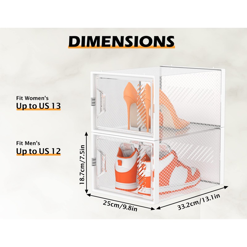 SIMPDIY Shoe Organizer, 12 Pack Shoe Storage Shoe Organizer for