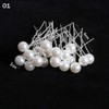 40Pcs U-Shaped Bridal Hairpins with Rhinestone and Pearl Alloy Metal